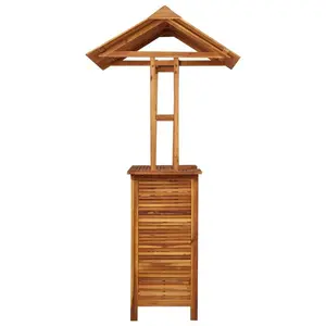 Aaraf Outdoor Bar Table with Rooftop 113x106x217 cm Solid Acacia Wood