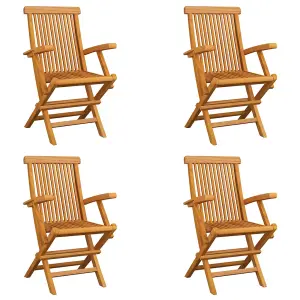 Berkfield Folding Garden Chairs 4 pcs Solid Teak Wood