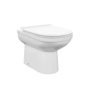 Nes Home Back to Wall Rimless White Ceramic Toilet Pan with Soft Closed Seat