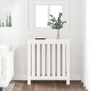 Berkfield Radiator Cover White 79.5x19x84 cm Solid Wood Pine