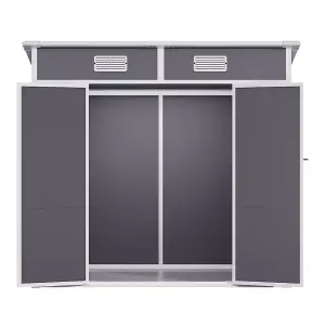 Waterproof Outdoor Storage Shed Garden Storage Tool Shed Lockable Door,Light Grey