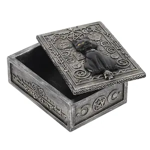 Something Different Resin Black Cat Storage Box Grey (One Size)