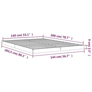 Bed Frame Solid Wood Black / European Double (140 x 200cm)