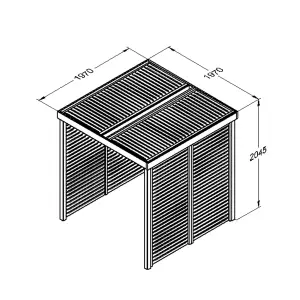 Forest Garden Square Pergola, (H)2045mm (W)1970mm