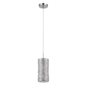 Luminosa Modern Hanging Pendant Silver 1 Light  with Metal Alloy Shade, E14