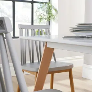 Home Source Fleur Table and 4 Grey Lucy Chairs