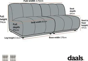 Granvia Ecru Boucle Modular Sofa, 2-Seater Sofa - Daals - Sofas