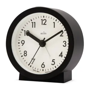 Analogue Quartz Movement / Crystal Alarm Tabletop Clock Black