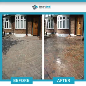 Smartseal Block Paving Sealer, Silk Wet Look Finish, Strong Sand Hardener and Weed Inhibitor for Driveways and Patios, 3 x 5L