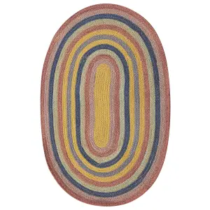 Oval Jute Area Rug 70 x 100 cm cm Multicolour PEREWI