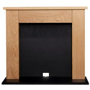 Adam Chester Electric Stove Fireplace in Oak & Black, 39 Inch