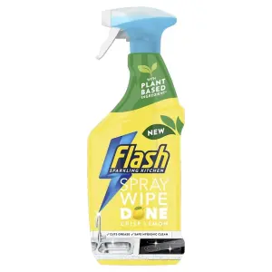 Flash Spray Wipe Done Kitchen Crisp Lemon 800ml (Pack of 6)