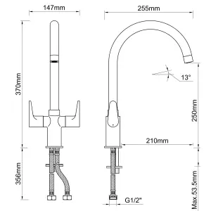 Cooke & Lewis Kigal Chrome effect Kitchen Monobloc Tap