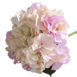 Artificial Silk Hydrangea Stem, Blush Pink. H42 cm.