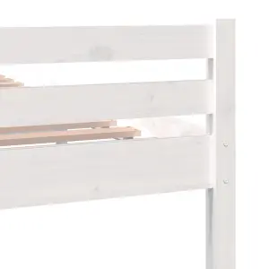 Berkfield Bed Frame White Solid Wood 135x190 cm Double