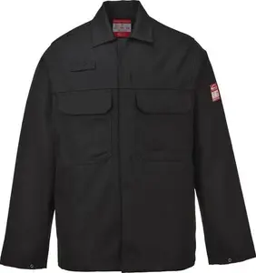 Portwest BIZ2 Men's Flame Resistant Bizweld FR Work Jacket Black, Medium