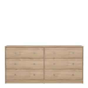 May Chest of 6 Drawers (3+3) in Jackson Hickory Oak