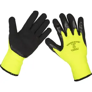 PAIR Thermal Lined Superior Grip Gloves - Large - Latex Coating - Flexible