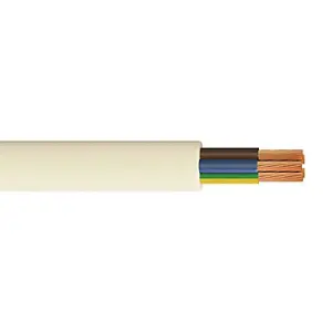 Time White Heat resistant 3-core Flexible Cable 1.5mm² x 5m