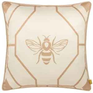 furn. Bee Deco Geometric Feather Rich Cushion