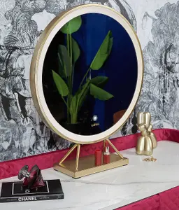 Tokyo Glow Raspberry Velvet Dressing Table with LED Touch Sensor Mirror