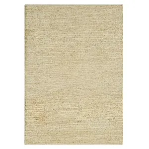 Plain Beige Modern Natural Fibers Handmade Rug For Dining Room Bedroom & Living Room-120cm X 170cm