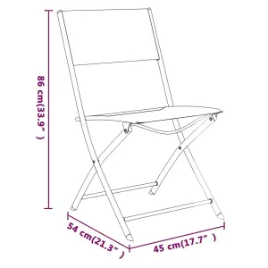 Berkfield Folding Outdoor Chairs 2 pcs Black Steel and Textilene