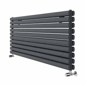 Right Radiators 1600x590 mm Horizontal Vertical Oval Column Radiator Double Panel Rads Anthracite