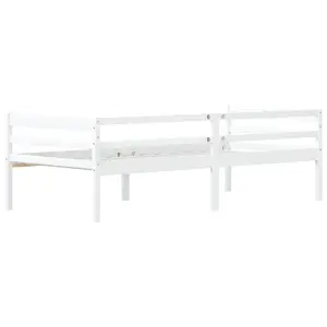 Berkfield Bed Frame White Solid Pinewood 90x200 cm