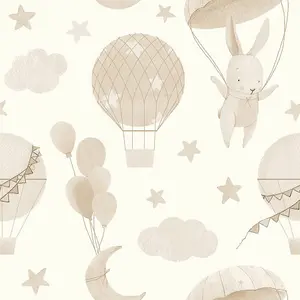 High Flying Bunny Wallpaper In Neutrals