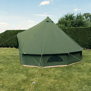 4M Bell Tent Olive green with Chimney fitting  100% Cotton Canvas