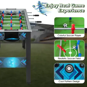 Costway Football Table Freestanding Versatile Football Game Table with 18 Realistic Player