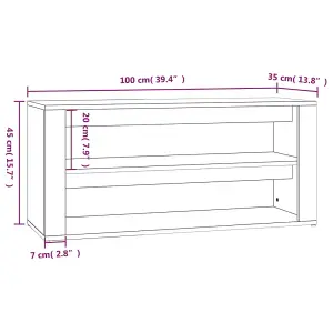 Berkfield Shoe Rack Brown Oak 100x35x45 cm Engineered Wood