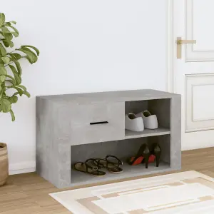 Berkfield Shoe Cabinet Concrete Grey 80x35x45 cm Engineered Wood