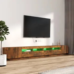 Berkfield 3 Piece TV Cabinet Set with LED Lights Smoked Oak Engineered Wood