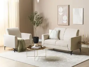 2 Seater Fabric Sofa Beige FENES