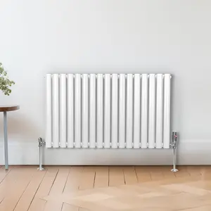 Oval Column Radiator & Valves - 600mm x 1020mm - White