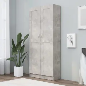 Berkfield Book Cabinet Concrete Grey 82.5x30.5x185.5 cm Engineered Wood