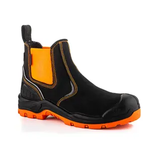 Buckbootz BUCKZVIZ Waterproof Hi-Vis Safety Dealer Work Boots Orange - Size 13