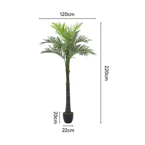 Artificial Coconut Palm Tree Decorative Plant in Planter 220cm H