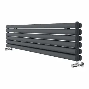 Right Radiators 1800x354 mm Horizontal Vertical Oval Column Radiator Double Panel Rads Anthracite