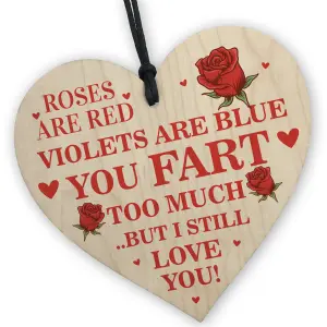 Red Ocean Anniversary Valentines Day Gifts for Her Him Wood Heart Funny I Love You Husband Wife Gifts