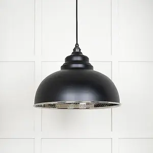 Hammered Nickel Harborne Pendant in Elan Black