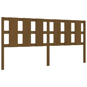 Berkfield Bed Frame with Headboard Honey Brown 200x200 cm Solid Wood