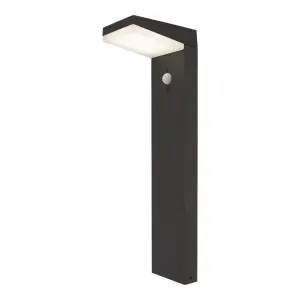 GoodHome Tomman Black Solar-powered Integrated LED Outdoor Post light