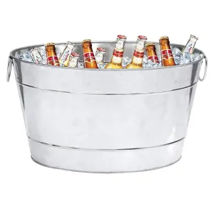 simpa 44L Galvanised Oval Metal Party Beverage Ice Bucket.