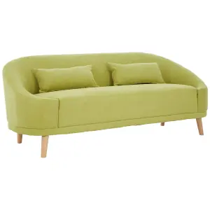 Interiors By Premier Comfortable Green Linen Sofa, Contemporary Seater Sofa For Livingroom, Stylish Mid Century Sofa For Bedroom