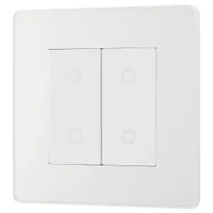 BG Evolve Pearlescent White 200W Double Touch Dimmer Switch 2-Way Master