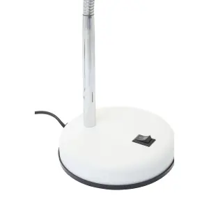 Interiors by Premier Matte White Desk Lamp, Adjustable Living Room Desk Lamp,  Minimalistic Desk Lamp for Reading & Writing