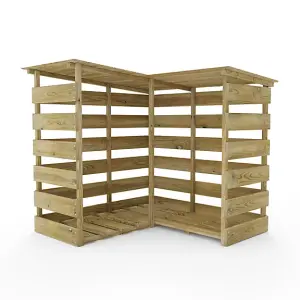 Everest Wooden Log Store (Corner - 140cm Wide, 123cm Tall)